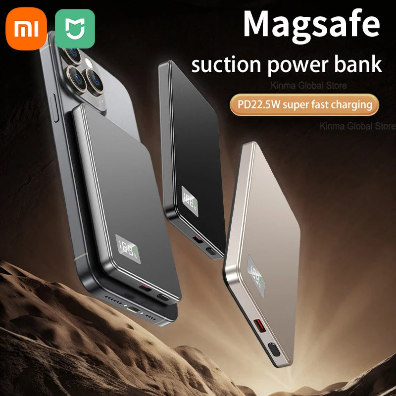 Belvair Magnetic Wireless Power Bank — Slim Snap-On (10k/20k/50k)
